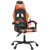 vidaXL Gamestoel kunstleer zwart en oranje