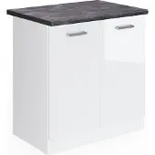 Vicco R-Line Wastafelkast – 80 cm, WB Antraciet Wit Hoogglans
