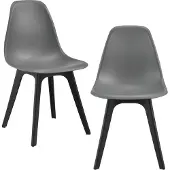 En.casa Eetkamerstoel Lendava 83x54x48 cm set van 2 grijs en zwart