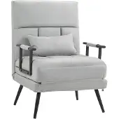 HOMCOM -Stoelbed-Polyester-71x71x97cm-Grijs