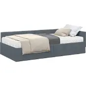 Syfax Hoekbedframe met Matras 2 st Donkergrijs 100 x 200 cm Fluweel