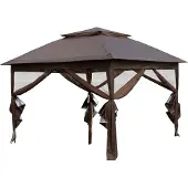 Marimex Whirlpooloverkapping Vista, bruin - Paviljoen met UV-bescherming