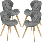 En.casa Eetkamerstoel Almhult 81x57x49 cm set van 4 grijs