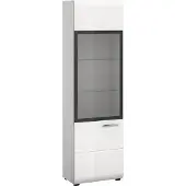 Xonox Home Ice vitrinekast 1 glazen deur wit, hoogglans wit.