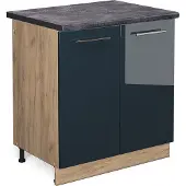 Vicco Fame-Line Keukenkasten – 80 cm, WB Antraciet Donkerblauw hoogglans