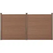 Neu.holz HKC Schuttingpaneel met 4 palen 183x357 cm bruin