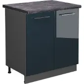 Vicco Fame-Line Wastafelkast – 80 cm, WB Antraciet Donkerblauw hoogglans