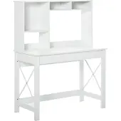 HOMCOM -Bureau met planken-Hout-105x50x137cm-Wit
