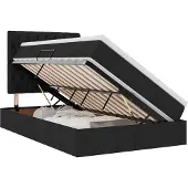 vidaXL LED opbergbed met matras Zwart 120 x 200 cm Stof