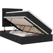 vidaXL Opslag bed met matras met hoofdeinde Zwart 120 x 200 cm Stof