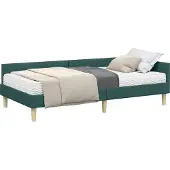 Syfax Hoekbedframe met Matras 2 st Donkergroen 100 x 200 cm Stof