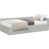 Syfax Hoekbedframe met Matras 2 st Lichtgrijs 90 x 190 cm Fluweel