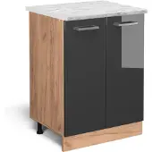 Vicco R-Line Keukenonderkast – 60 cm WB Marmer Antraciet Hoogglans