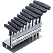 Kraftmann Schroevendraaierset met T-greep inch maten inbus 3/32" - 3/8" 10 stuks. (contactdoos)