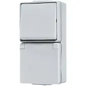 JUNG JG APWG WG 600, combinatie van 676W, Schuko-stopcontact en wisselcontact, grijs