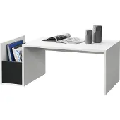 En.casa Salontafel Bollnas met opbergvak 90x45x35 cm wit en zwart