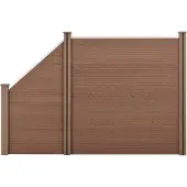 Neu.holz HKC Schuttingpanelen set vierkant/schuin 183x277cm bruin