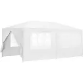 Casa.pro Paviljoen partytent met 6 zijwanden 6x3x2,55 m wit