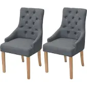 Syfax Eetkamerstoelen 2 st stof donkergrijs