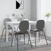 Prolenta Maison Exclusive - Eettafel, wit, 114x71x75 cm, massief rubberhout