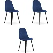Leobert Fauteuil - - Asti - Marineblauw fluweel - 44,5 X 50,5 X 87,5 Cm - Lot van 3