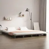 Prolenta Maison Exclusive - Palletbed, grijs, 120x190 cm, massief grenenhout