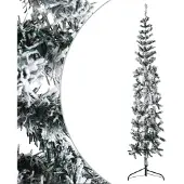 Syfax Kunstkerstboom half met sneeuw smal 180 cm