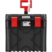Prosperplast Koffer met gereedschap en transportwielen, type X BLOCK, afmetingen 546x380x510 mm - kleur: zwart