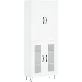 Syfax Hoge kast 69,5x34x180 cm bewerkt hout wit