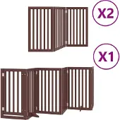 vidaXL Hondenhek inklapbaar 12 panelen 600 cm populierenhout bruin