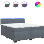 vidaXL Boxspring met matras fluweel donkergrijs 200x200 cm