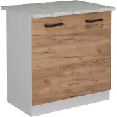 Vicco R-Line Wastafelkast – 80 cm WB Marmer Krachtige eik goud