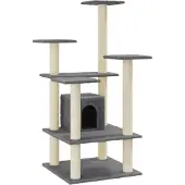 Syfax Kattenkrabpaal met sisal krabpalen 110 cm donkergrijs