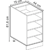 Vicco R-Line Keukenrek – 15 cm zonder werkblad Antraciet