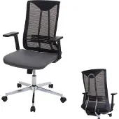 Mendler Bureaustoel -J53, bureaustoel ergonomisch kunstleder ~ grijs
