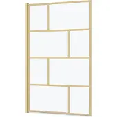 Aurlane Opvouwbare Badwand |zeefdruk Met Baksteenmotief |80x140cm |geborsteld Goud
