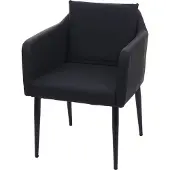 MCW Eetkamerstoel -H93, keukenstoel fauteuil stoel ~ kunstleer zwart