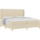 Syfax Boxspringbed met matras met hoofdeinde Crème 200 x 200 cm Stof