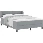 Syfax Boxspringbed met hoofdeinde Lichtgrijs 140 x 190 cm Stof