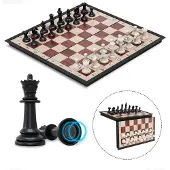 Woodley Magnetisch Schaakbord met Schaakstukken - Opklapbaar Schaakset - Chess Set