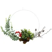 Viana Decoratieve krans eucalyptus, bessen en kegels kunstmatig Ø30cm