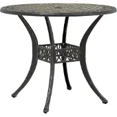 Syfax Tuintafel Ø 90x75 cm gietaluminium bronskleurig