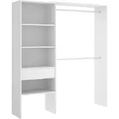 Dmora Fauno - Grote Kledingkast, 160x187h cm Wit, 3 Planken