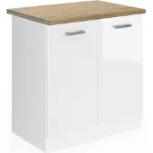 Vicco R-Line Wastafelkast – 80 cm, WB Eik Wit Hoogglans
