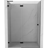 Mexen Lunar L douchedeur scharnierend links 135 , transparant, zwart - 834L-135-000-70-00-L