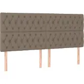 vidaXL Hoofdbord taupe 180x7x118/128 cm Stof