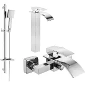 Mexen Aries DQ45 badkraanset, chroom - 744813DQ45-00
