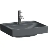 Laufen Meda - Wastafel, 45x35 cm, zonder overloop, kraangat, grafiet H8151117581111