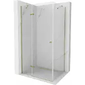Mexen Roma draaideur douchecabine 100 x 90 , transparant, goud - 854-100-090--50-00