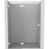 Mexen Lunar douchedeur scharnierend links 130 , transparant, wit - 834-130-000-20-00-L